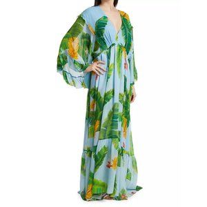 FARM Rio Fresh Bananas Butterfly-Sleeve Maxi Dress - M  NWOT